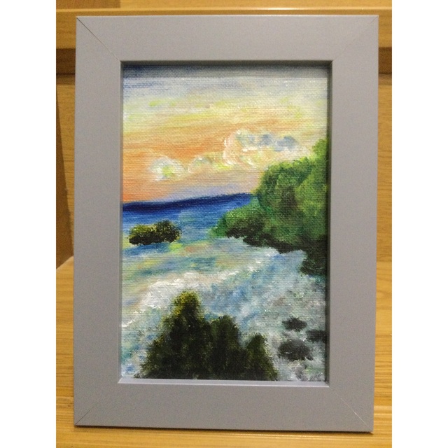 沖縄の海 ミニ油彩画 bluke.com.br