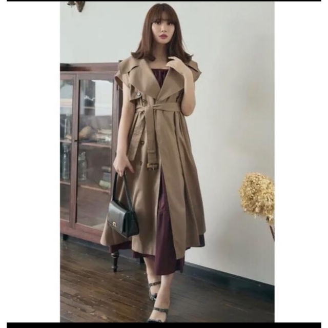 Her lip to(ハーリップトゥ)のherlipto　Sleeveless Twill Trench Dress レディースのジャケット/アウター(トレンチコート)の商品写真