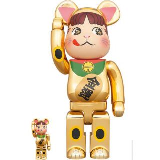 ベアブリック(BE@RBRICK)のBE@RBRICK 招き猫 ペコちゃん金運 金メッキ 100％ & 400％(その他)