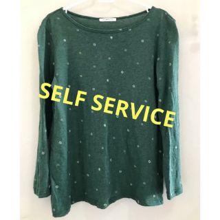 SELF SERVICE＊ トップスTシャツ Lグリーン(Tシャツ(長袖/七分))