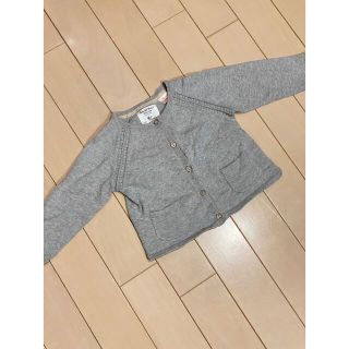 ザラキッズ(ZARA KIDS)のZARAキッズ　グレー　薄手カーディガン(カーディガン/ボレロ)