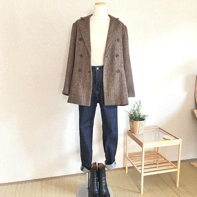 【美品】ビーミング　秋冬　セットアップ　ウール混　チェック　ジャケット　スカート