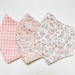  キッズ　マスク3枚セット　リバティ　10A   ハンドメイド　子供　女の子(外出用品)