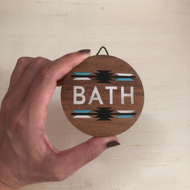 Wood Room Sign 木製ルームサイン BATH ハンドメイドのインテリア/家具(インテリア雑貨)の商品写真