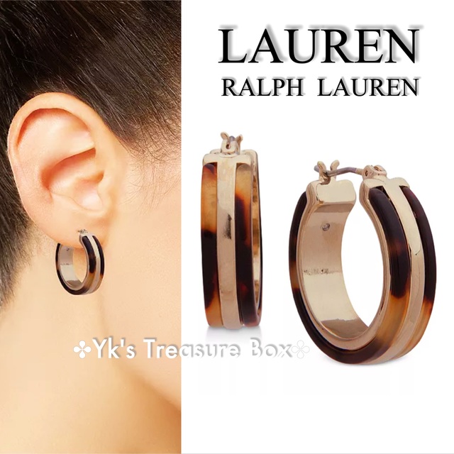 Ralph Lauren(ラルフローレン)のG333/RALPH LAUREN/琥珀色ゴールドフープピアス レディースのアクセサリー(ピアス)の商品写真