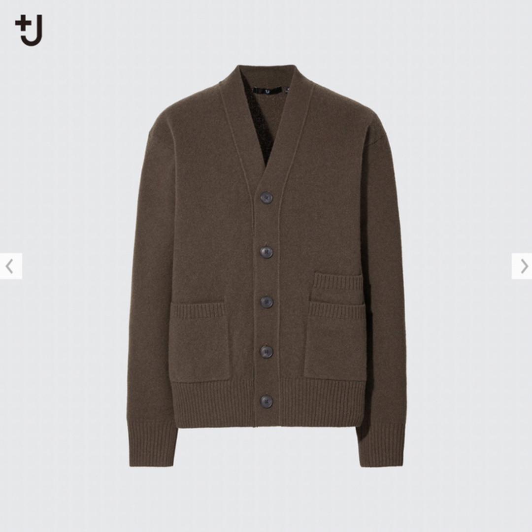 UNIQLO(ユニクロ)のuniqlo+j プレミアムラムVネックカーディガン XL 茶 メンズのトップス(カーディガン)の商品写真