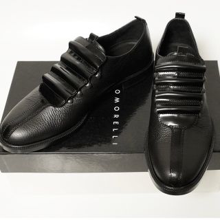 バーニーズニューヨーク(BARNEYS NEW YORK)の7万GIACOMORELLIジャコモレリ光沢&マットレザードレスシューズ40伊製(ドレス/ビジネス)