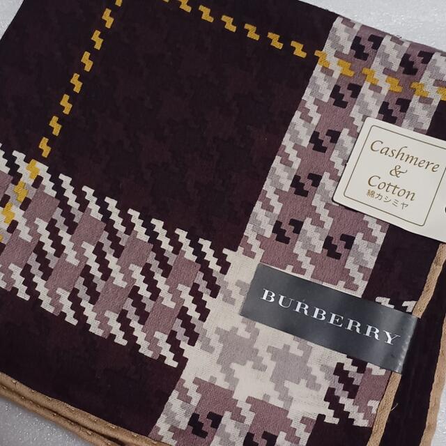 BURBERRY(バーバリー)の値下げ📌バーバリー☆カシミヤ5%大判ハンカチーフ58×58 レディースのファッション小物(ハンカチ)の商品写真