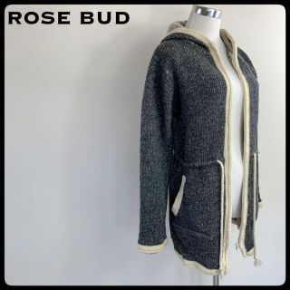 ローズバッド(ROSE BUD)のROSE BUD ローズバッド ロングニットパーカー フルジップ カーディガン(パーカー)