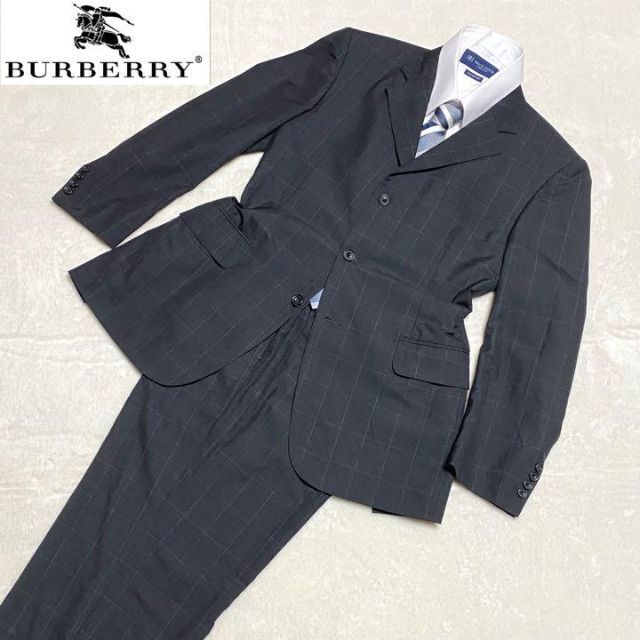 BURBERRY - バーバリー ウィンドペン 濃グレー セットアップ スーツ ホースロゴ 3Bの通販 by なゆな's shop｜バーバリー