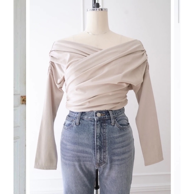 Her lip to(ハーリップトゥ)のAsymmetric Cotton-blend Jersey Top  レディースのトップス(カットソー(長袖/七分))の商品写真