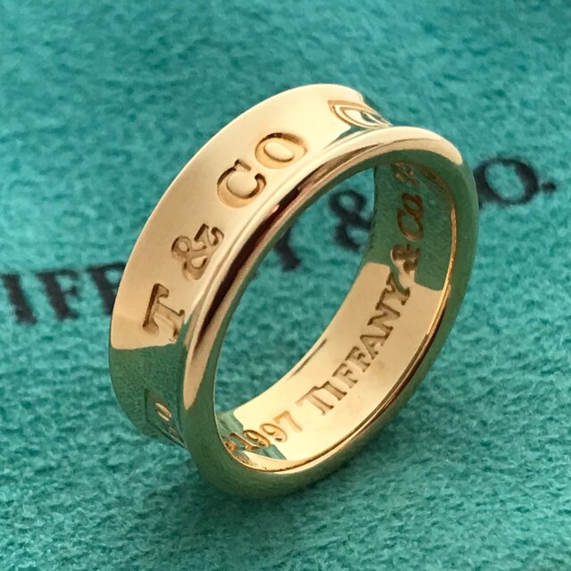 絶品】 Tiffany - Co. & Tiffany K18YG 9号美品 ナローリング 1837