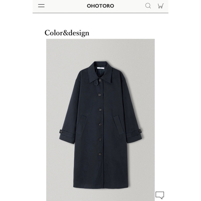 OHOTORO(オオトロ)のOHOTORO Firenze Trench Coat (Navy) レディースのジャケット/アウター(トレンチコート)の商品写真