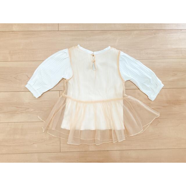 petit main(プティマイン)のpetit main トップス　ピーチ キッズ/ベビー/マタニティのキッズ服女の子用(90cm~)(Tシャツ/カットソー)の商品写真