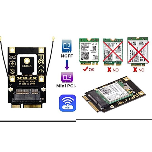 M.2 ngff から　mini pci-e 変換アダプター wifi　コネクタ スマホ/家電/カメラのPC/タブレット(PCパーツ)の商品写真