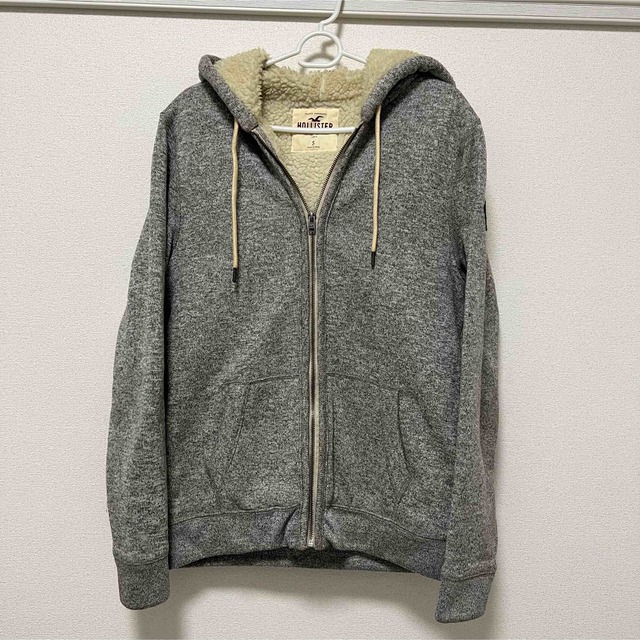 超安い品質HOLLISTER もこもこ ボア 裏起毛 グレー アウター フード