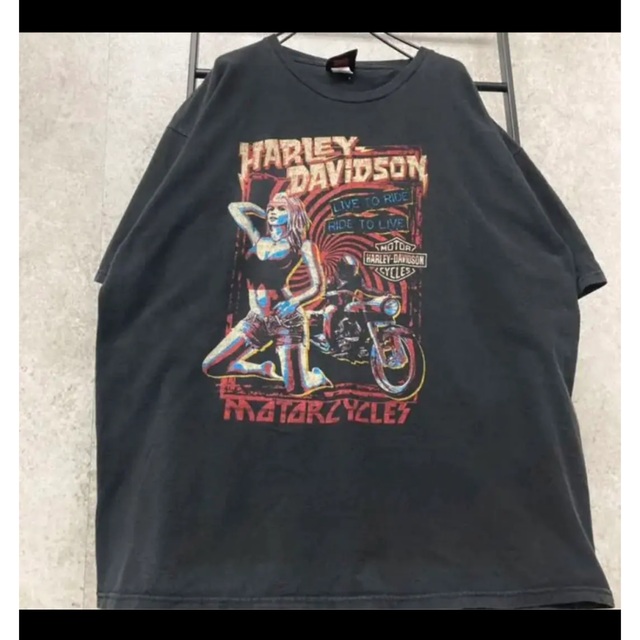 Harley Davidson(ハーレーダビッドソン)のメキシコ製《古着》ハーレーダビッドソン ピンナップガール Tシャツ メンズ2XL メンズのトップス(Tシャツ/カットソー(半袖/袖なし))の商品写真