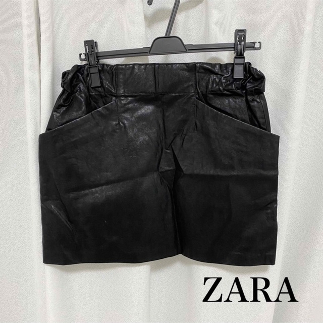 ZARA(ザラ)の【新品未使用】ZARA レザー　ミニスカート　タイト レディースのスカート(ミニスカート)の商品写真