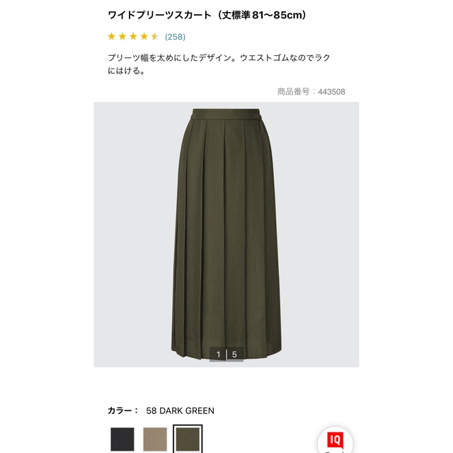 UNIQLO(ユニクロ)のuniqlo 2021 ワイドプリーツスカート レディースのスカート(ロングスカート)の商品写真