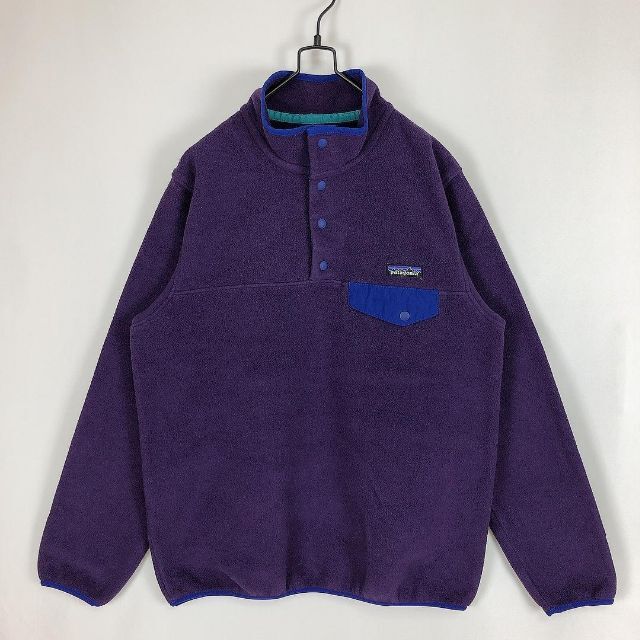 patagonia(パタゴニア)のパタゴニア シンチラ スナップT フリース M ボア パープル 紫 古着 レディースのトップス(トレーナー/スウェット)の商品写真