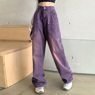 ジーンズ　紫　Mサイズ(デニム/ジーンズ)