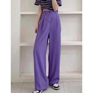 ズボン　スーツ　紫　Lサイズ(カジュアルパンツ)