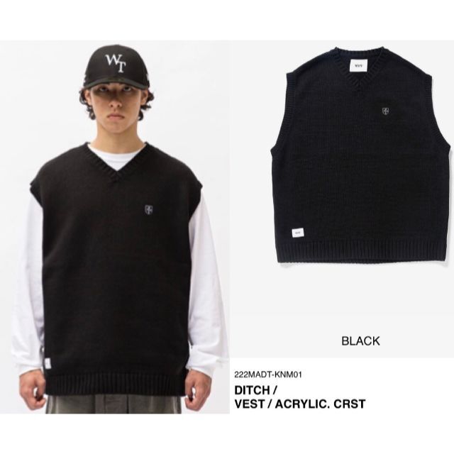 BLACK L 22AW WTAPS DITCH / VEST / ACRYLI