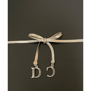Christian Dior - Dior リボン CDロゴ ネックレス(シルバー