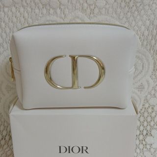 新品未使用 Dior ディオール ポーチ ノベルティ ホワイトゴールド 