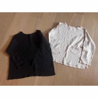 韓国子供服＊素材の織り目が可愛い＊長袖２枚セット(Tシャツ/カットソー)