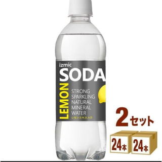 強炭酸水 izmic ソーダ レモン 500ml 48本 天然水 炭酸水 (ミネラルウォーター)