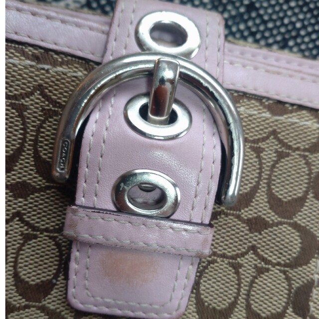 COACH(コーチ)のCOACH★中古♥二つ折り財布・ピンク＆ブラウン レディースのファッション小物(財布)の商品写真