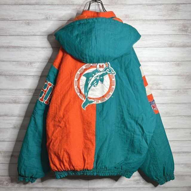 入手不可能!!】NFL ✈︎刺繍ロゴ 中綿ブルゾン マイアミドルフィンズ