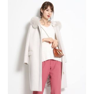 美品✨ジャスグリッティー ロングコート 冬服 ファー アンゴラ ウール 日本製