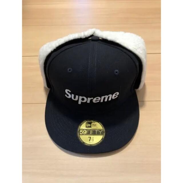 帽子Earflap Box Logo New Era　ネイビー 　5/8