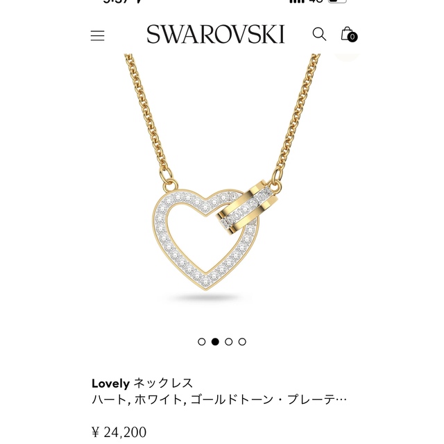 レディーススワロフスキー　Lovelyネックレス