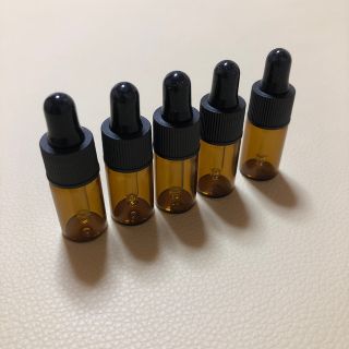 スポイト付きフタのガラスボトル（3ml）5本セット(アロマグッズ)