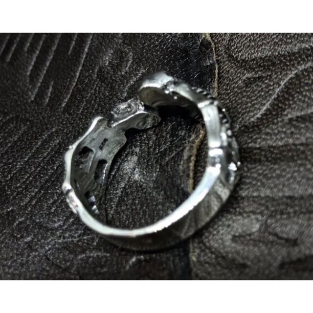 ダブル骸骨　シルバー925 リング  28号　銀指輪　プレゼント 10ケ　ギフト メンズのアクセサリー(リング(指輪))の商品写真