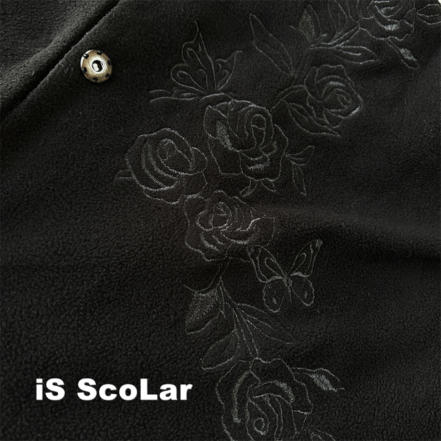 【iS ScoLar】イズスカラー エンボスローズ エコボア ノーカラーコート 9