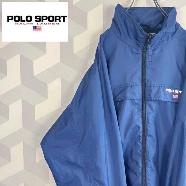 【希少】90sポロスポーツ刺繍ナイロンジャケット polo sport ネイビー | フリマアプリ ラクマ