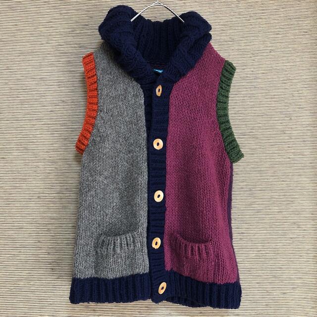 KAVU - 【KAVU】ベスト 毛 ウール セーター ニット カラフル 紫 ウッド