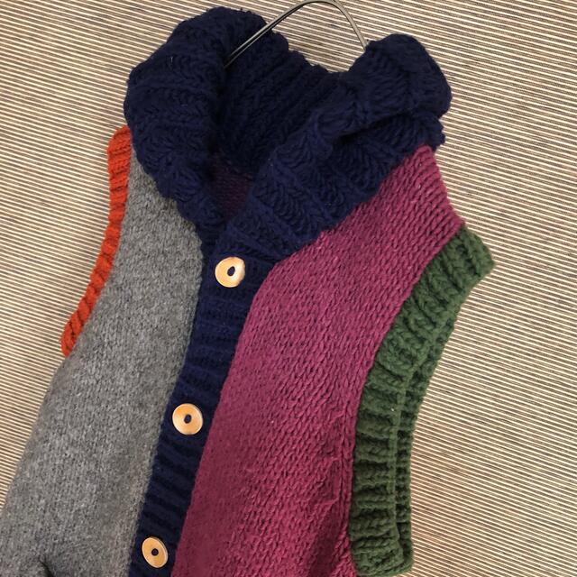 KAVU - 【KAVU】ベスト 毛 ウール セーター ニット カラフル 紫 ウッド
