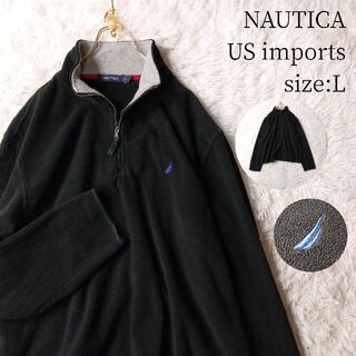 ノーティカ(NAUTICA)の一点物US輸入古着★NAUTICA ハーフジップフリース ブラック Lサイズ(その他)