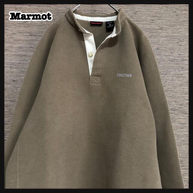 MARMOT(マーモット)の【マーモット】スウェット　刺繍ロゴ　ワンポイントロゴ　ベージュ　ラグランK２ メンズのトップス(スウェット)の商品写真