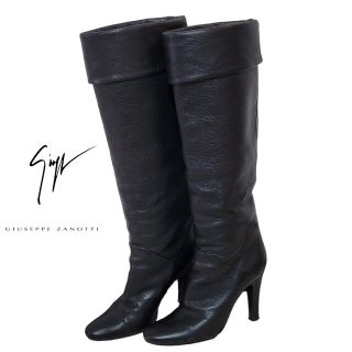 ジュゼッペザノッティ(GIUZEPPE ZANOTTI)の【定価約15万】伊製 【シリー】ジュゼッペザノッティ 黒 ロングブーツ(ブーツ)