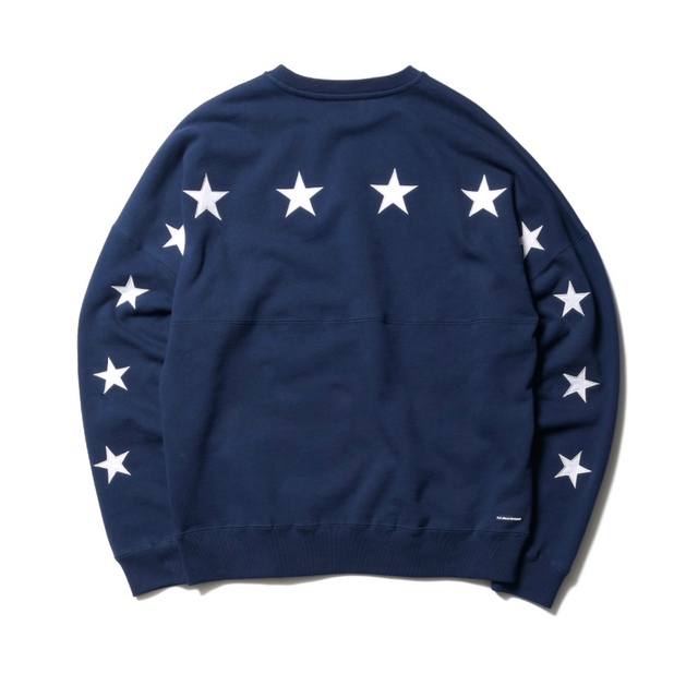 FCRB STAR APPLIQUE  CREWNECK  SWEAT 紺 S