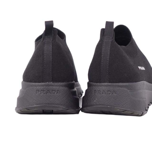 美品 プラダ PRADA スニーカー ニット ソックススニーカー ロゴ レディース シューズ 靴 36.5(23.5cm相当) ブラック