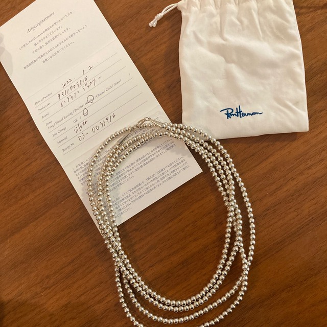 ロンハーマン　Silver Beads Necklace 5mm×71レディース