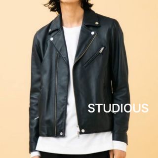 ステュディオス(STUDIOUS)のSTUDIOUS ラムレザーダブルライダースブルゾン(ライダースジャケット)