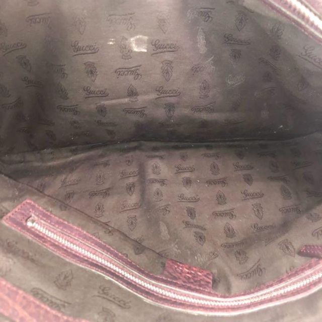 匿名配送✨鑑定済み 冬コーデ GUCCI シマレザー ハンドバッグ 番号17